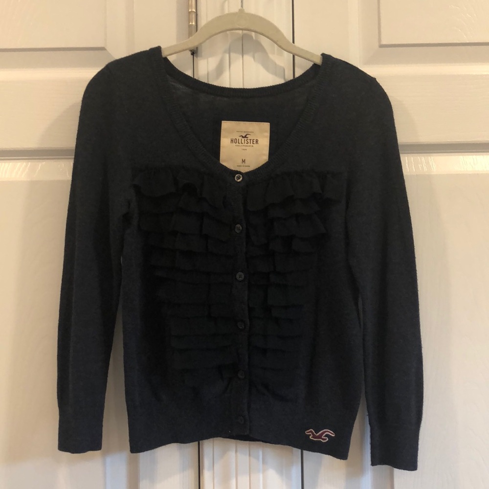 Hollister Short Cardigan Frills Quarter Sleeves